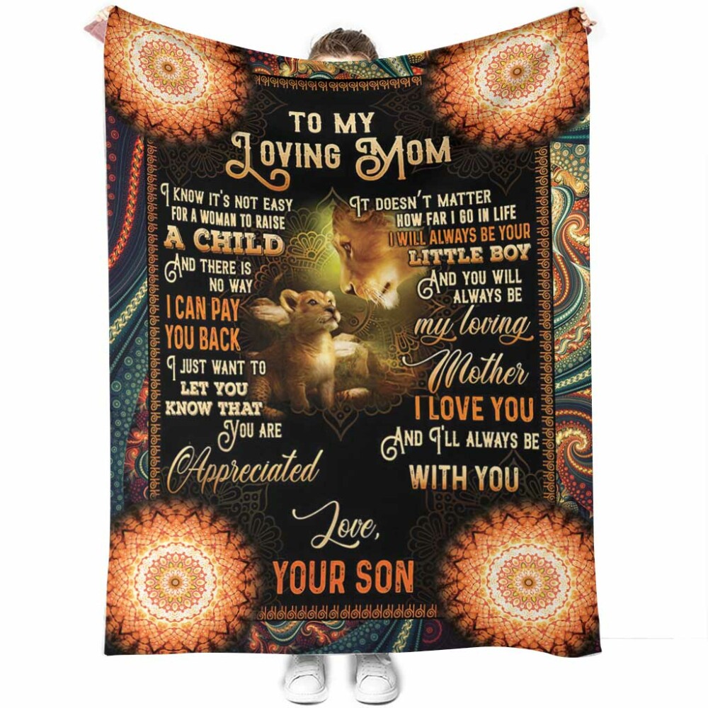 Lion Happy Mother's Day To My Loving Mom - Flannel Blanket - Owl Ohh - Owl Ohh