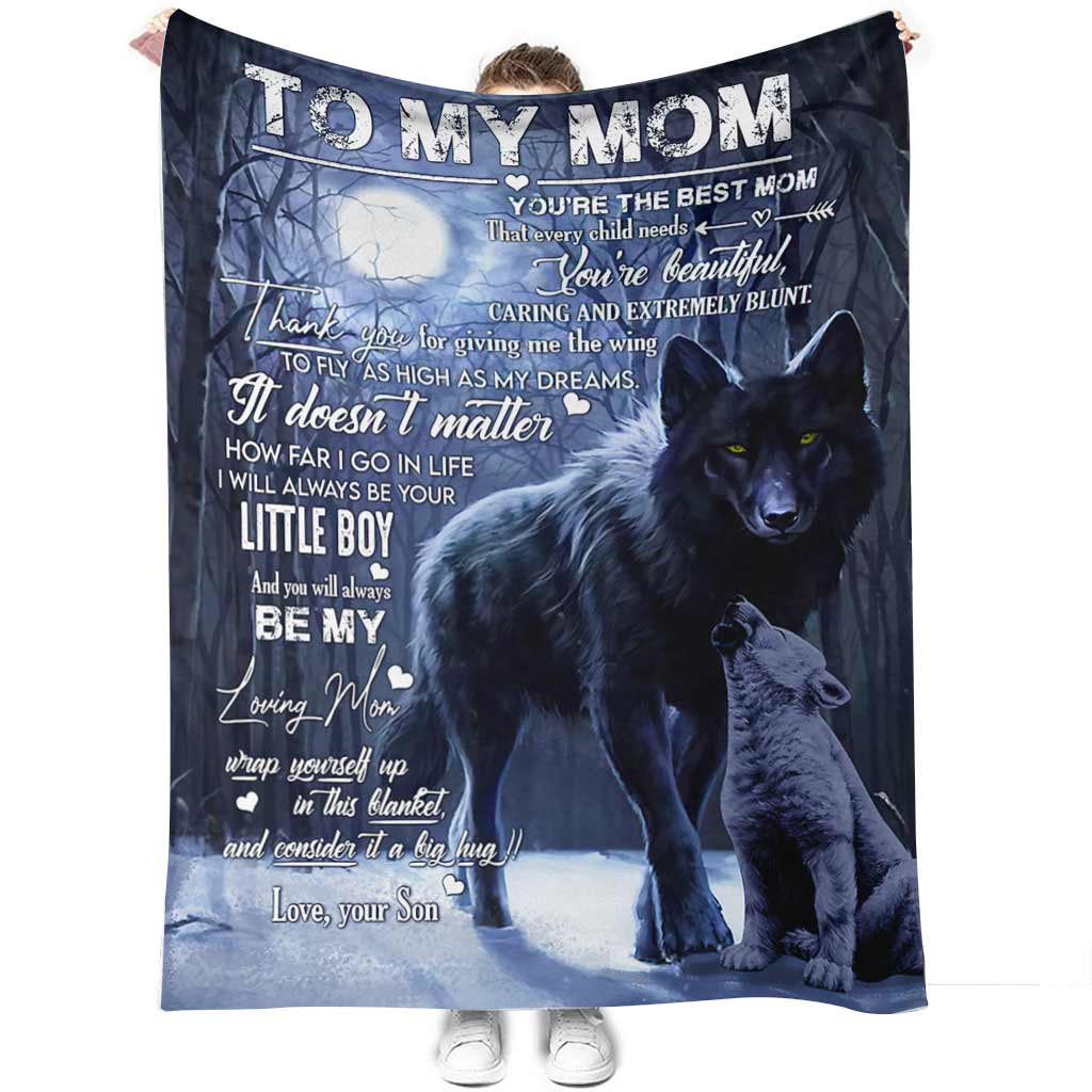 Wolf Gift For Mom Wolf Lover - Flannel Blanket - Owl Ohh - Owl Ohh