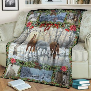 Horse Christmas So Lovely - Flannel Blanket - Owl Ohh - Owl Ohh