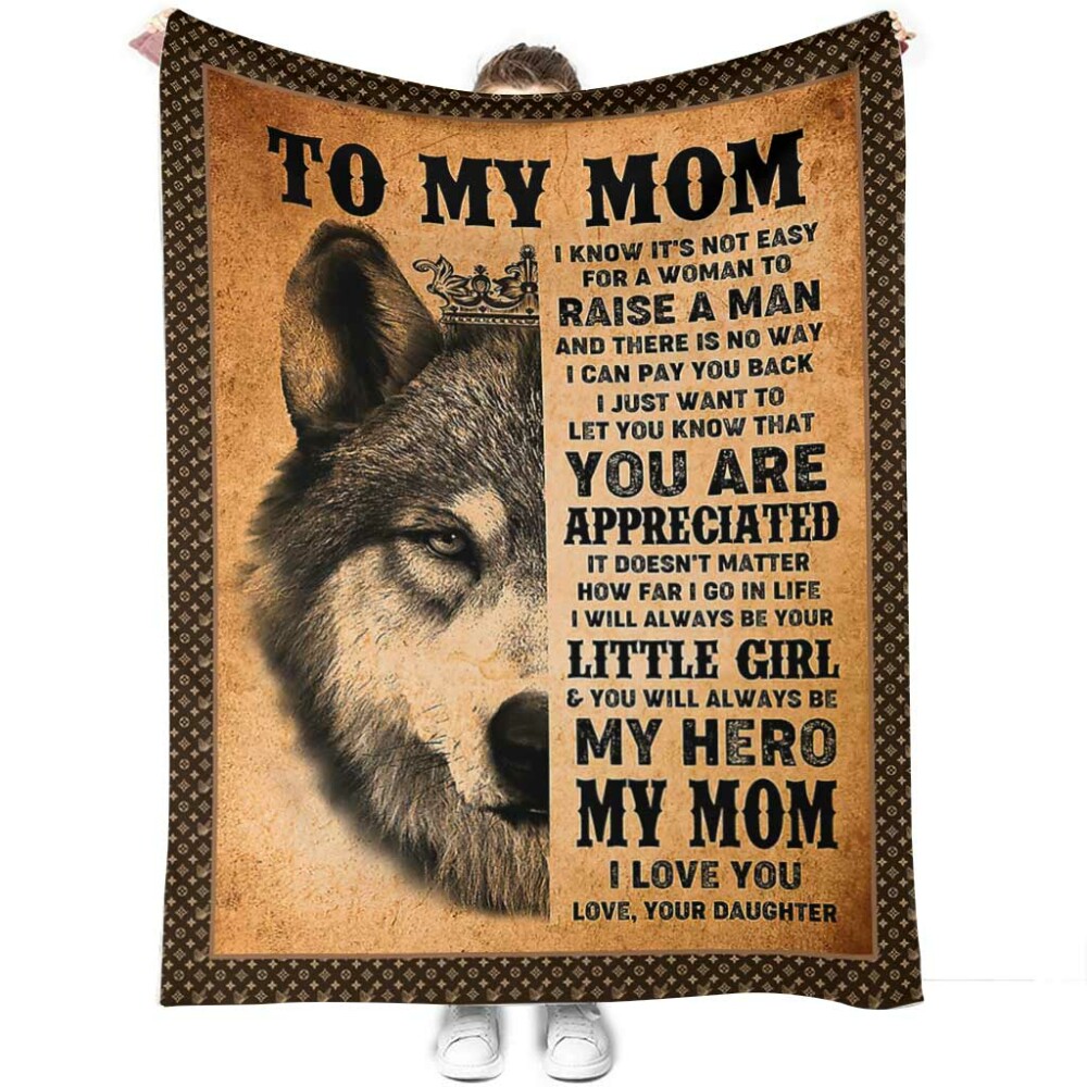 Wolf To My Mom I Love You My Hero - Flannel Blanket - Owl Ohh - Owl Ohh