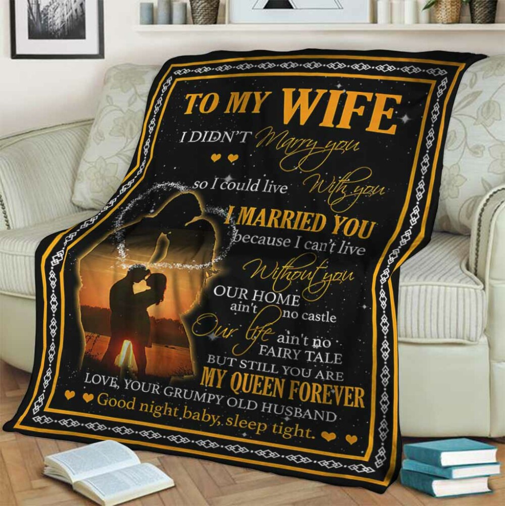 Family To My Wife My Queen Forever - Flannel Blanket - Owl Ohh - Owl Ohh