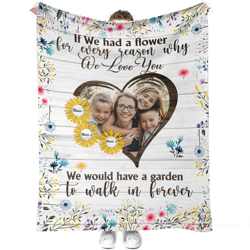 Family If We Had A Flower Custom Photo - Flannel Blanket - Owl Ohh - Owl Ohh