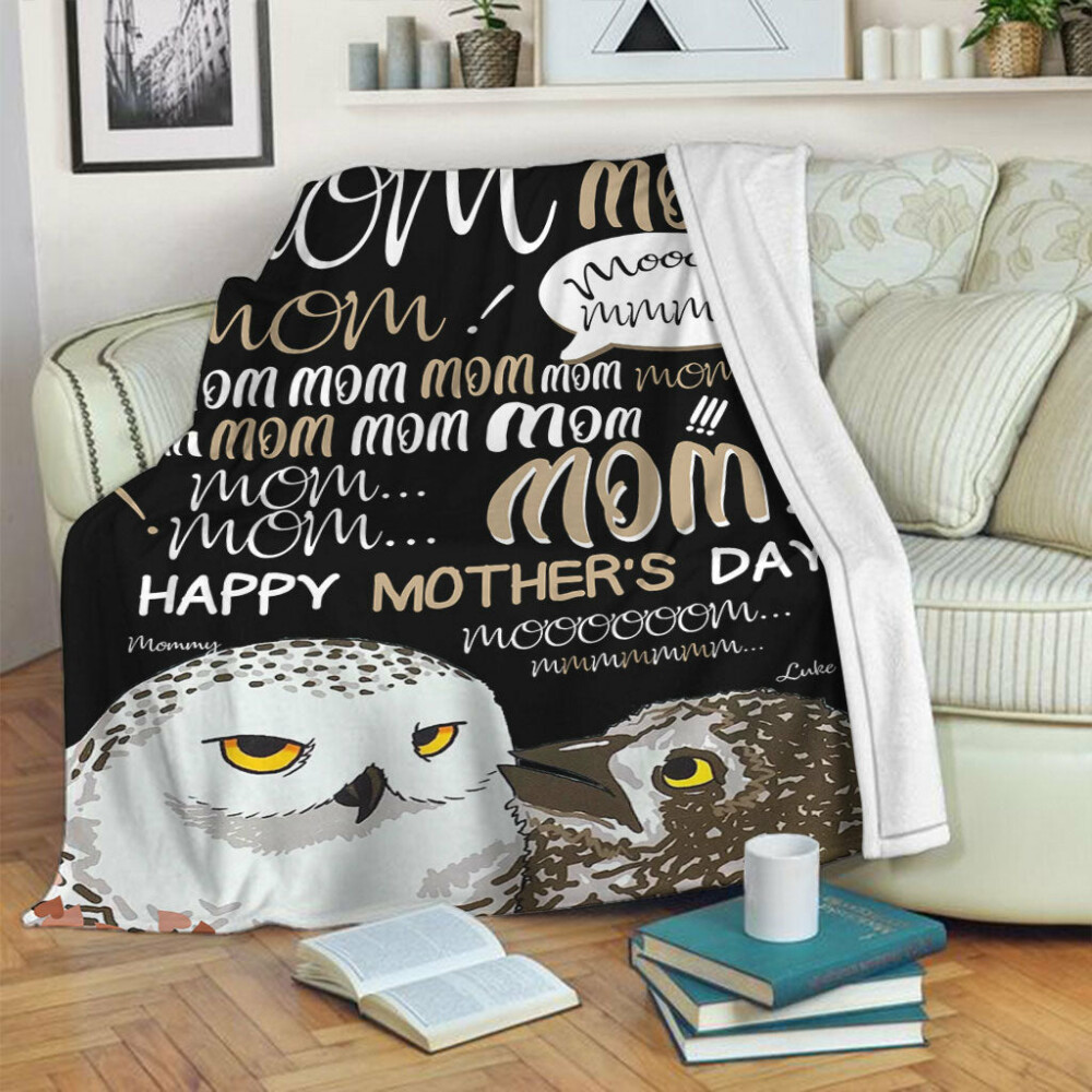 Owl Mom Hey Mom Mom Mom Personalized - Flannel Blanket - Owl Ohh - Owl Ohh