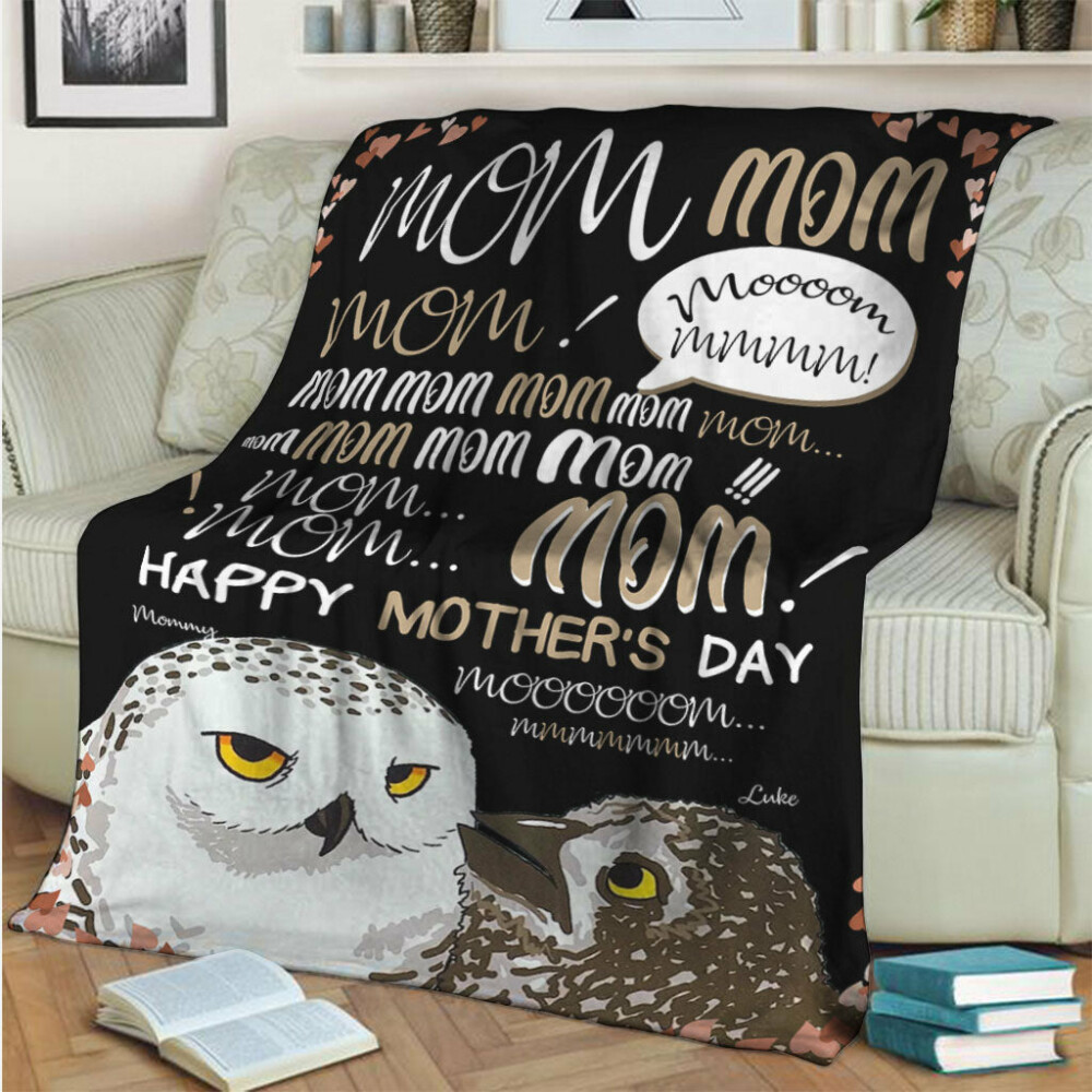 Owl Mom Hey Mom Mom Mom Personalized - Flannel Blanket - Owl Ohh - Owl Ohh
