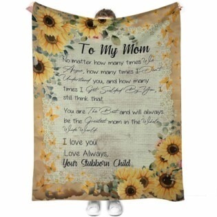 Sunflower My Mom I Love You - Flannel Blanket - Owl Ohh - Owl Ohh