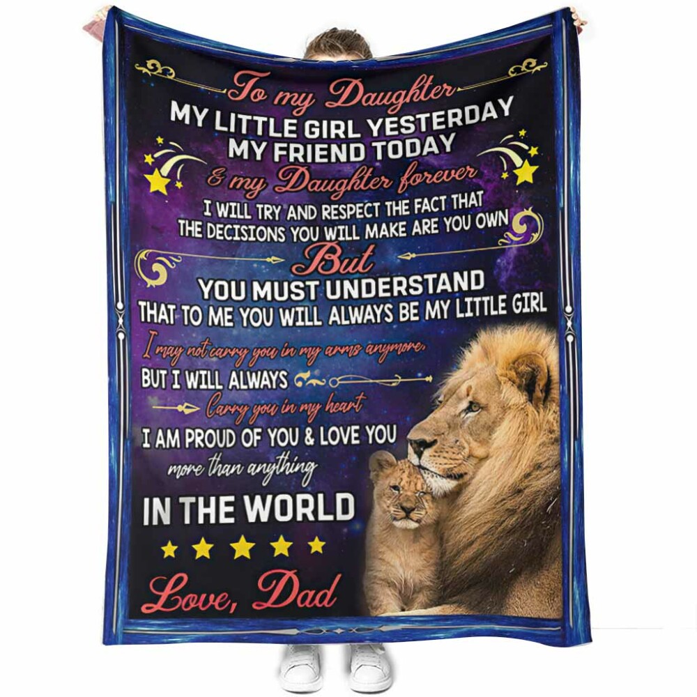 Lion To My Daughter My Little Girl - Flannel Blanket - Owl Ohh - Owl Ohh