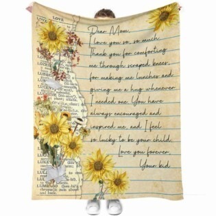 Sunflower Family Love Dear Mom Mother's Day - Flannel Blanket - Owl Ohh - Owl Ohh