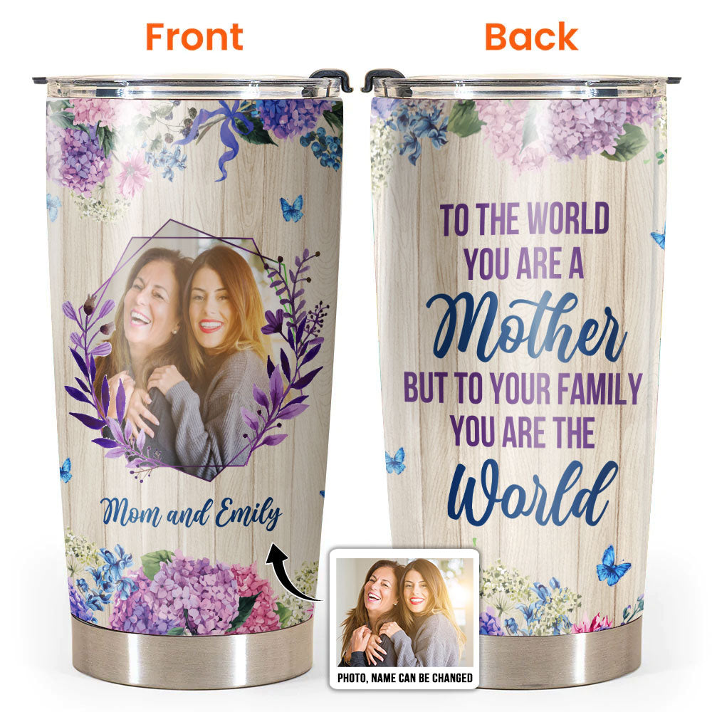 Mother's Day I Love You Flower Vintage Vibe Custom Photo Personalized - Tumbler - Personalized Photo Gifts - Owl Ohh