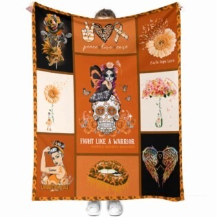 Multiple Sclerosis Awareness Floral - Flannel Blanket - Owl Ohh - Owl Ohh