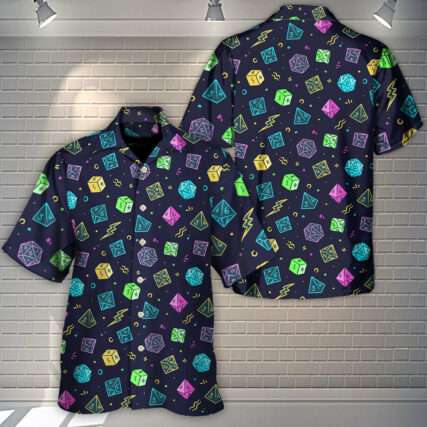 DnD Dice Colorful Style - Hawaiian Shirt - Owl Ohh-Owl Ohh