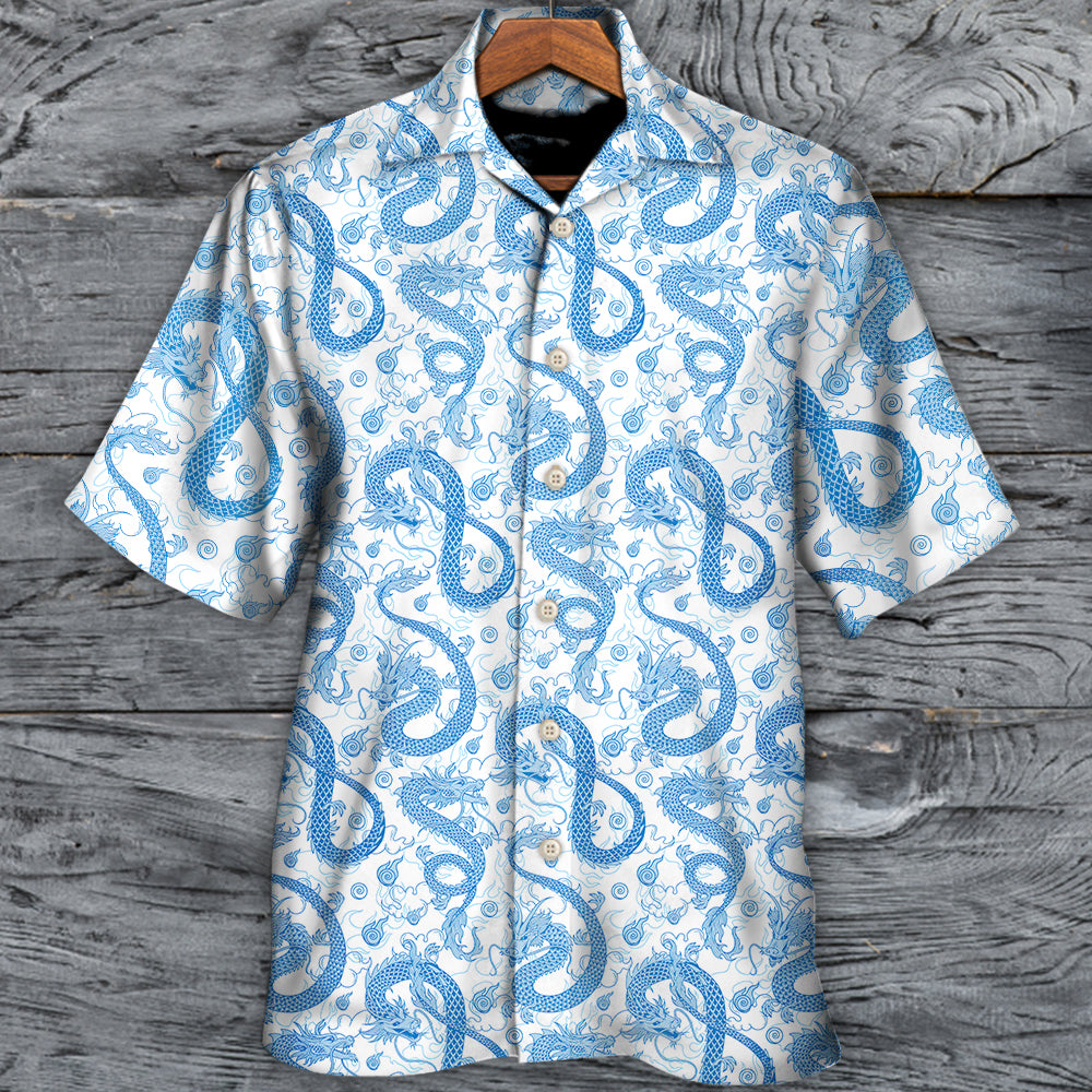 DnD Blue Dragon And White - Hawaiian Shirt - Owl Ohh-Owl Ohh