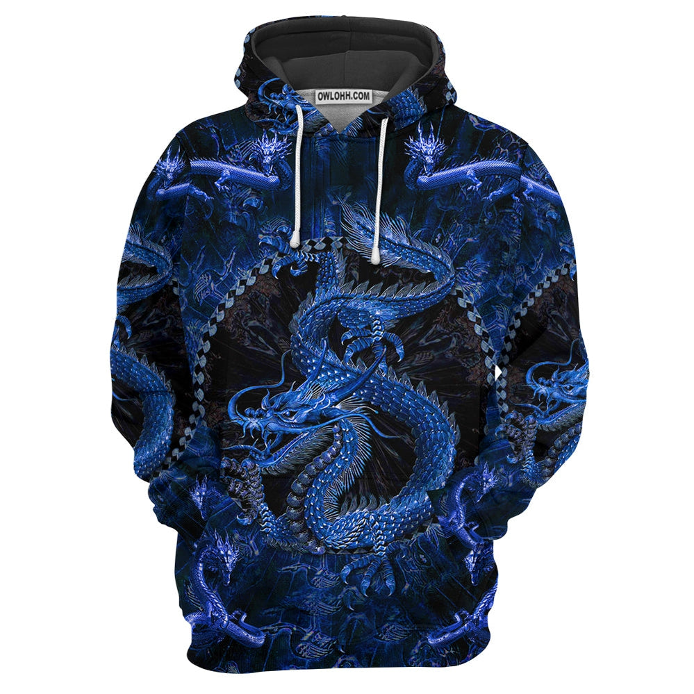 Dragon Love Life Blue Style - Hoodie - Owl Ohh-Owl Ohh