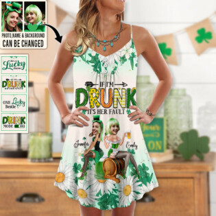 St Patricks Day Besties Best Friend Forever Custom Photo Personalized - V-neck Sleeveless Cami Dress - Personalized Photo Gifts - Owl Ohh