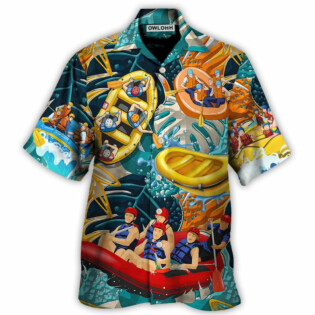 Water Rafting River Rafting Team Lover Tropical Style - Hawaiian Shirt - Owl Ohh for men and women, kids - Owl Ohh