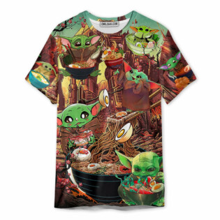 Star Wars Baby Yoda Cute Ramen - Unisex 3D T-shirt