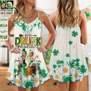 St Patricks Day Besties Best Friend Forever Custom Photo Personalized - V-neck Sleeveless Cami Dress - Personalized Photo Gifts - Owl Ohh