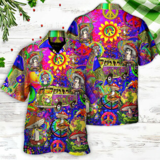 Hippie Mushroom Peace Life Be Hippie Amazing Style - Hawaiian Shirt - Owl Ohh - Owl Ohh
