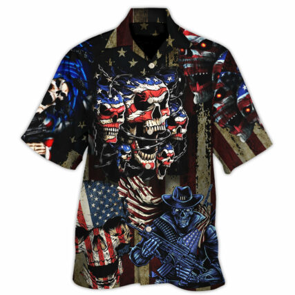 America Skull Pride - Hawaiian Shirt - Owl Ohh-Owl Ohh