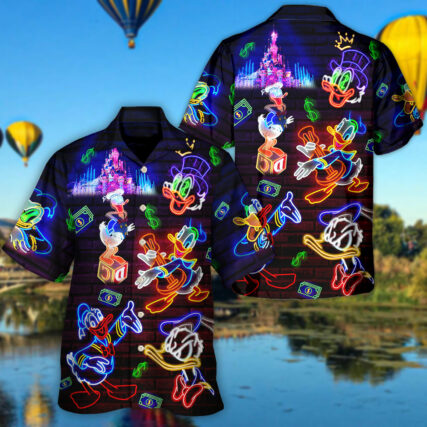 Donald Duck Happy Money Neon Sign - Hawaiian Shirt - Owl Ohh-Owl Ohh