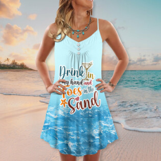 Beach Drink In My Hand And Toes In The Sand - Summer Dress - Owl Ohh-Owl Ohh