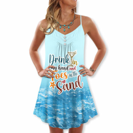 Beach Drink In My Hand And Toes In The Sand - Summer Dress - Owl Ohh-Owl Ohh
