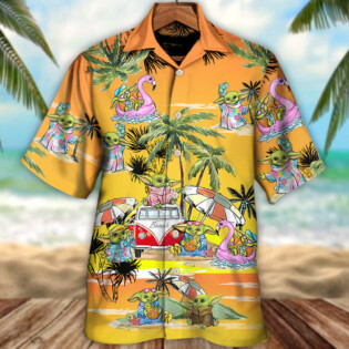 SW Disney Baby Yoda Orange - Hawaiian Shirt - Owl Ohh-Owl Ohh