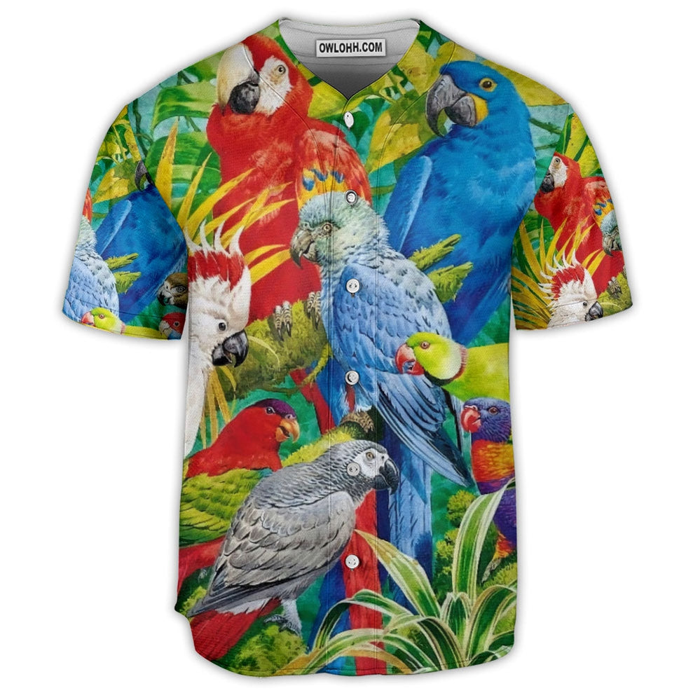 Parrot Family Art Tropical - Baseball Jersey - Owl Ohh - Owl Ohh