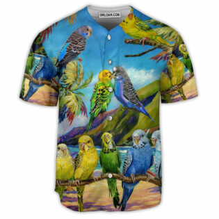 Parrot Family Lovely Art - Baseball Jersey - Owl Ohh - Owl Ohh