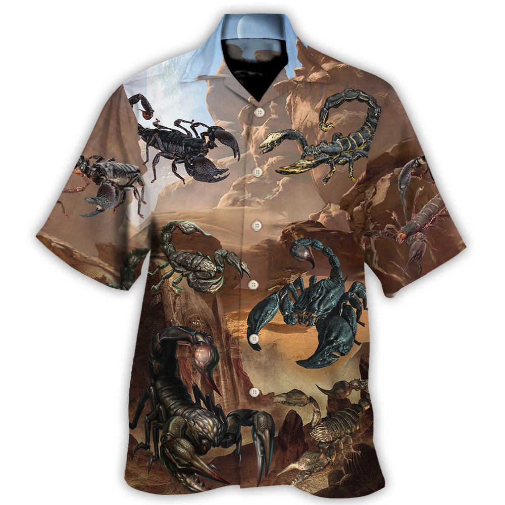 Scorpion Style With Mountain Behind - Hawaiian Shirt - Owl Ohh-Owl Ohh