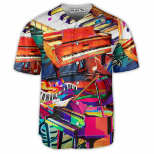 Piano Music Colorful Lover Art Style - Baseball Jersey - Owl Ohh