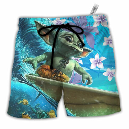 Star Wars Baby Yoda Surfing - Beach Short