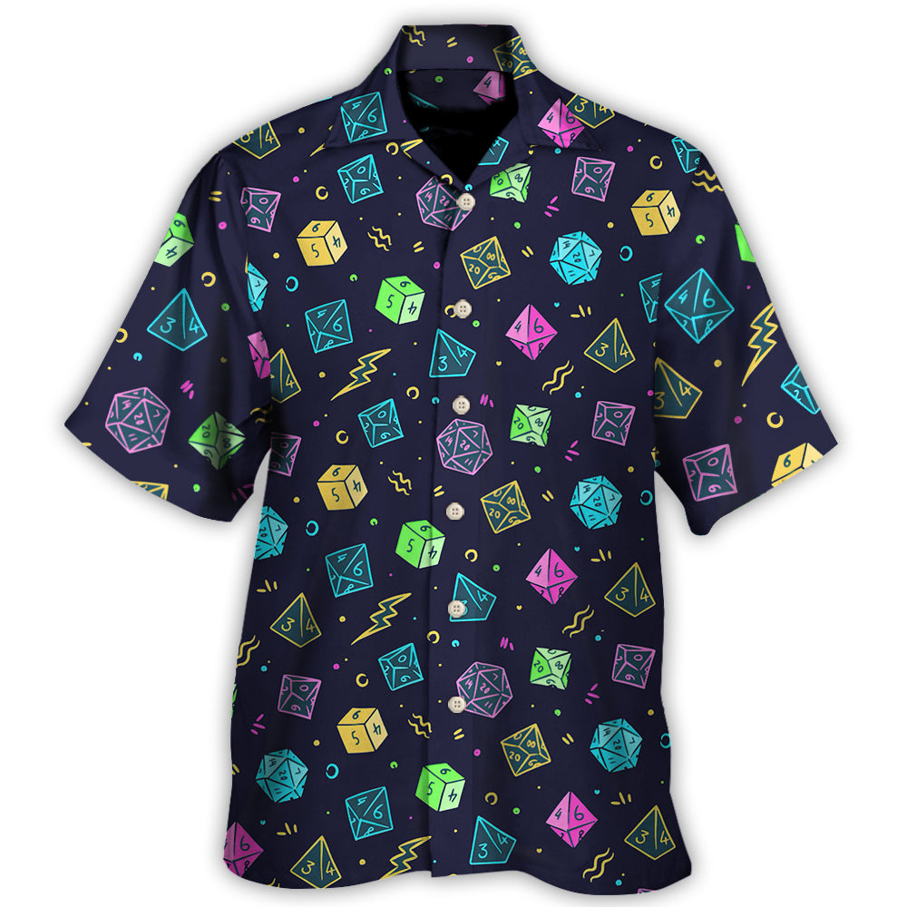DnD Dice Colorful Style - Hawaiian Shirt - Owl Ohh-Owl Ohh