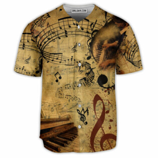 Piano Music Note Vintage Vibe Lover Art Style - Baseball Jersey - Owl Ohh