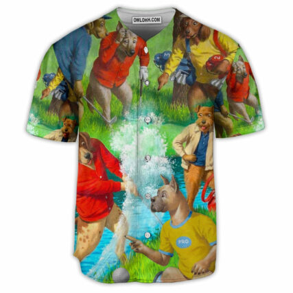 Golf Dog What Is Funny Art Style - Baseball Jersey - Owl Ohh