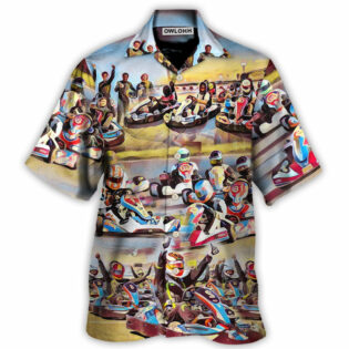 Kart Racing Painting Style - Hawaiian Shirt - Owl Ohh for men and women, kids - Owl Ohh