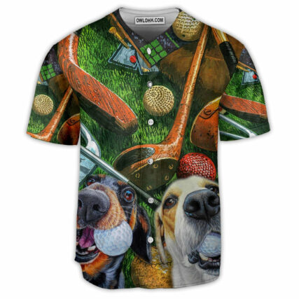 Golf Dog Funny Art Style - Baseball Jersey - Owl Ohh