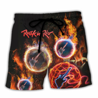 Rock In Rio With Fire Music Lover Amazing Style - Beach Short - Owl Ohh - Owl Ohh