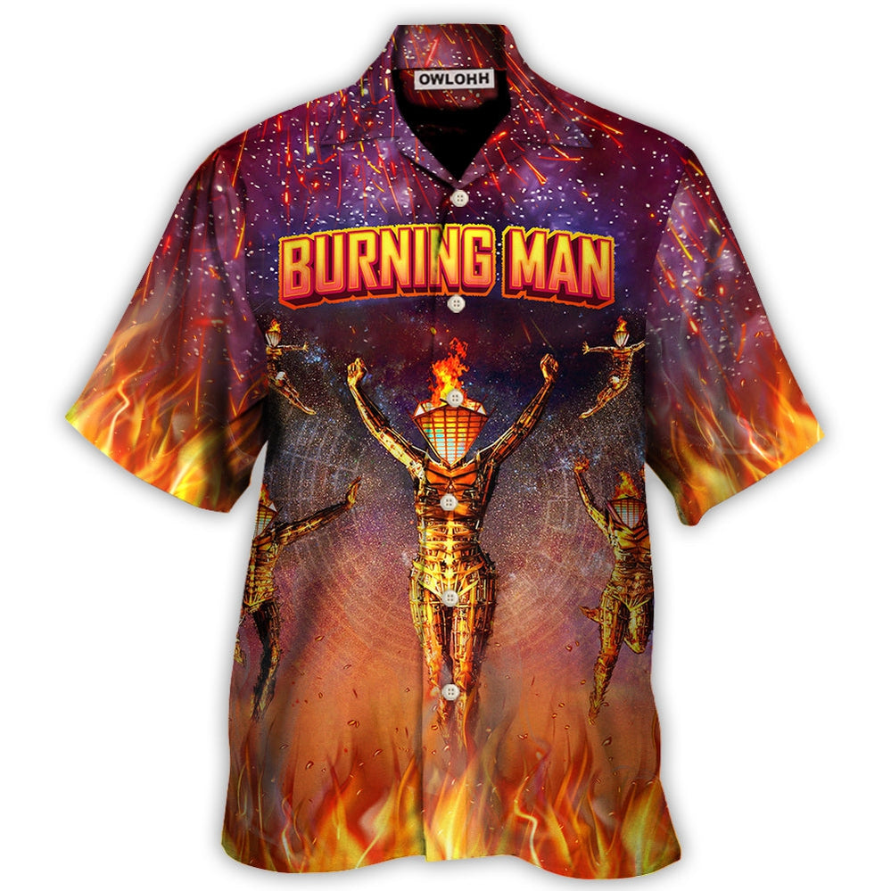 Music Event Burning Man Built To Burn Burning Man - Hawaiian Shirt - Owl Ohh for men and women, kids - Owl Ohh