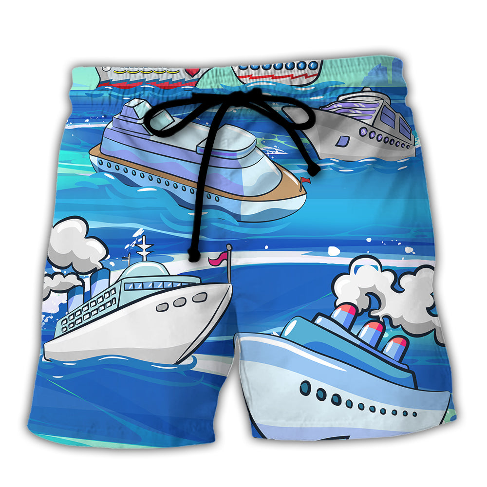 Cruises Saved Me From Being a Pornstar Funny Cruises Quote Gift Lover Beach - Beach Short