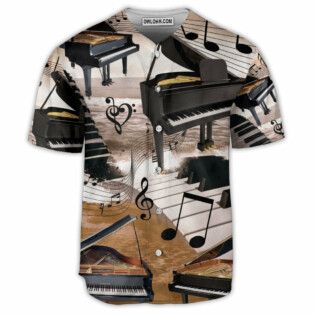 Piano Music Note Vintage Vibe Lover Art Style - Baseball Jersey - Owl Ohh