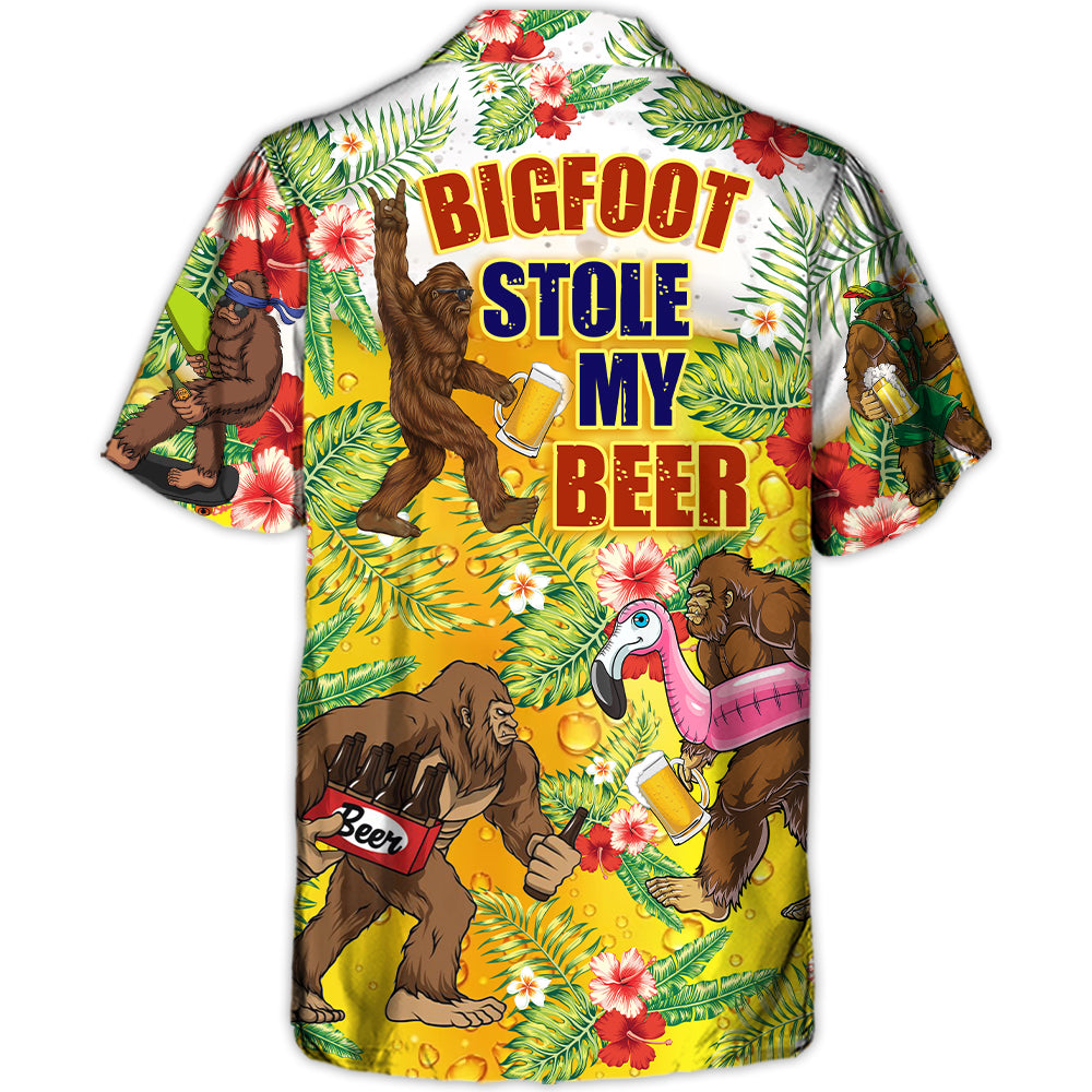 Beer Funny Bigfoot Stole My Beer Lover Beer Tropical Style - Hawaiian Shirt
