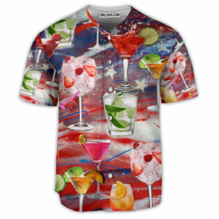 Cocktail Independence Day Let's Drink Cocktail On This Day - Baseball Jersey - Owl Ohh - Owl Ohh