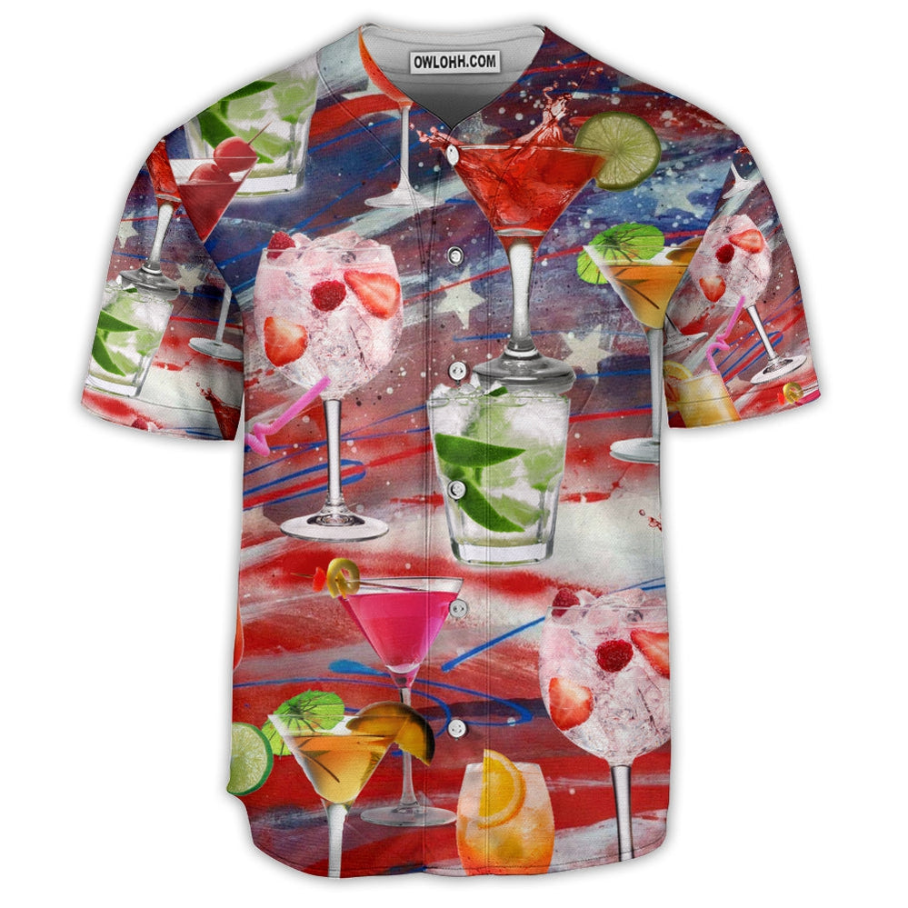 Cocktail Independence Day Let's Drink Cocktail On This Day - Baseball Jersey - Owl Ohh - Owl Ohh