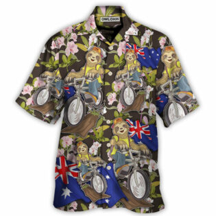 Solth Australia Sloth Ride Cycling Art - Hawaiian Shirt - Owl Ohh for men and women, kids - Owl Ohh