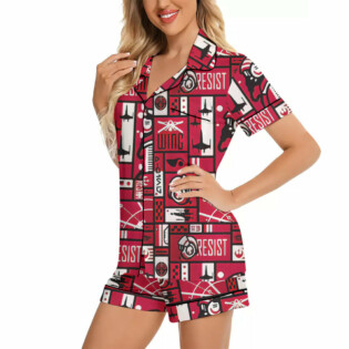 Starwars Wing Resist Red - Women's Pajama Set With Short Sleeve