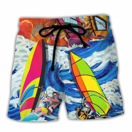 Windsurfing Life Begins At 25 Knots Lovers Windsurfing - Beach Short