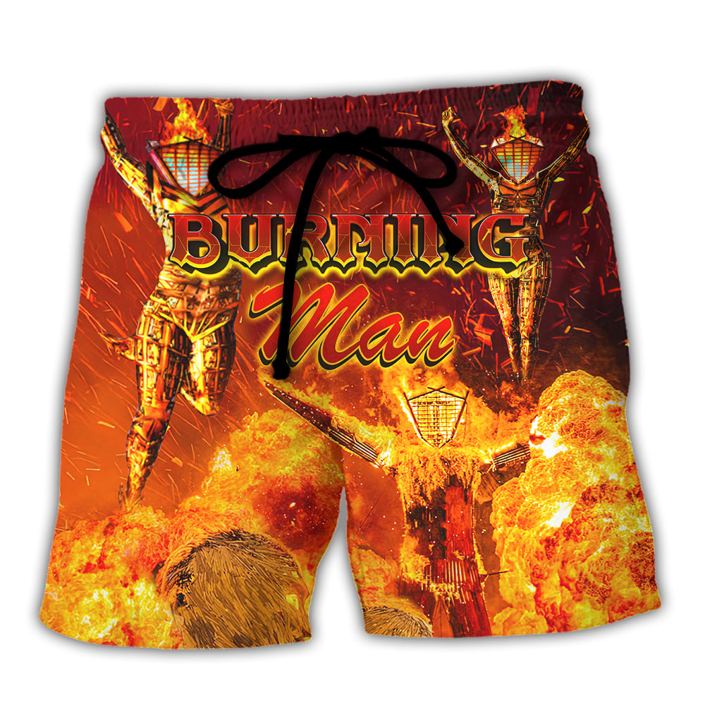 Music Event Burning Man Burn It All Up With The Festival - Beach Short - Owl Ohh - Owl Ohh