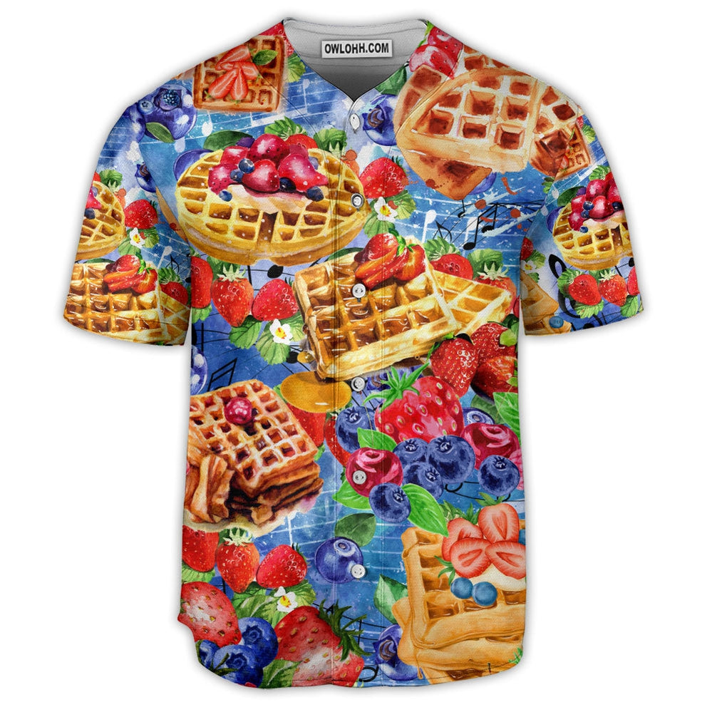 Food Waffles Art Lover - Baseball Jersey - Owl Ohh