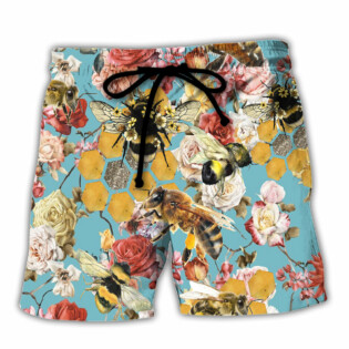 Bee Let Make Gorgeous Roses So Beautiful - Beach Short - Owl Ohh - Owl Ohh