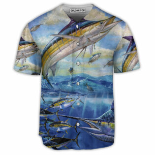 Fishing With Ocean Blue Sky Freedom - Baseball Jersey - Owl Ohh